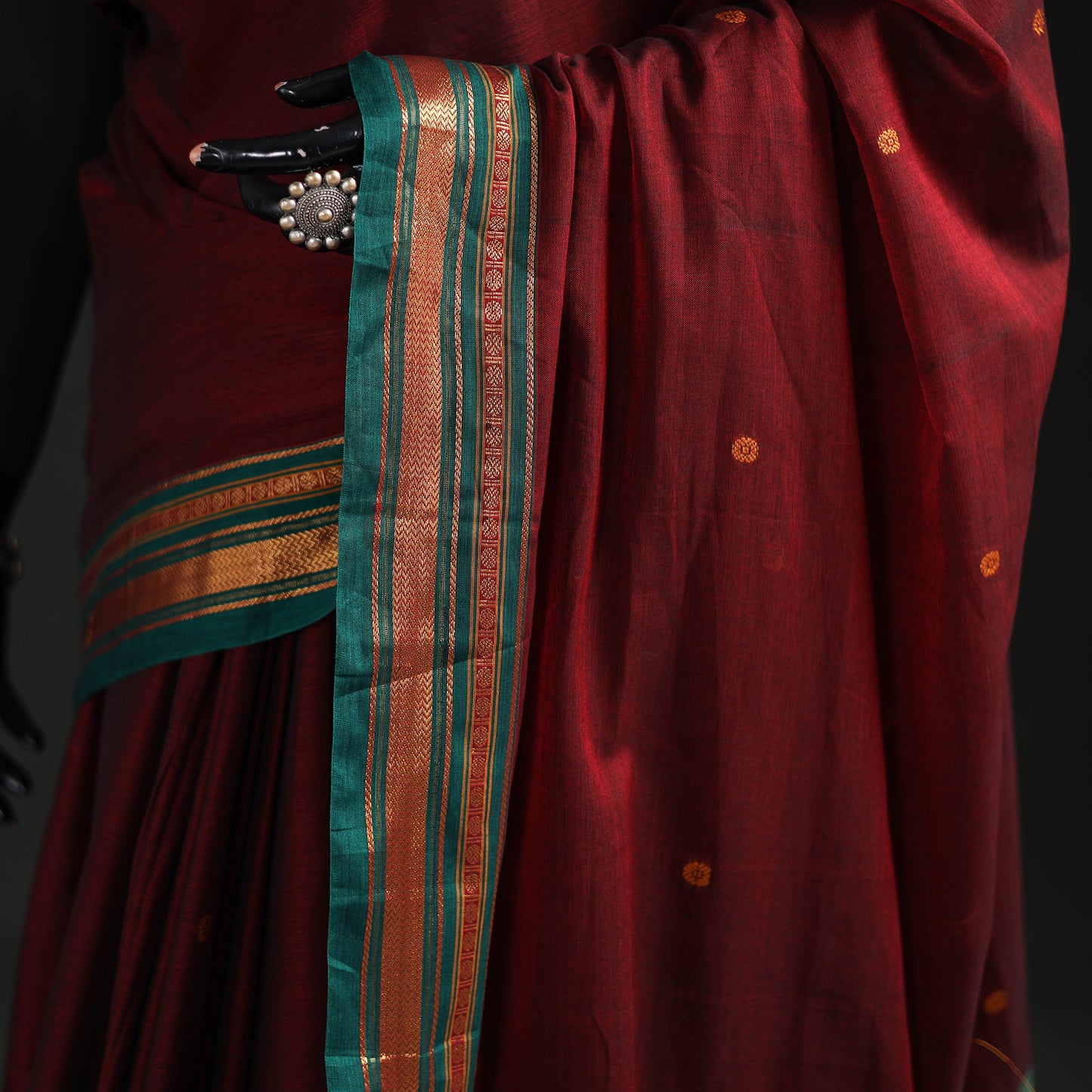Dharwad Woven Thread Buti Mercerised Cotton Saree with Border 57