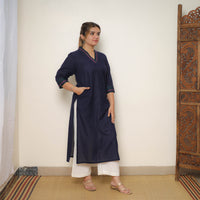 Blue - Cotton Straight Dharwad Kurta 09