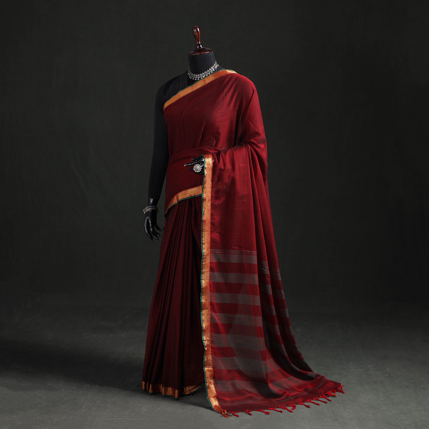 Dharwad Woven Mercerised Cotton Saree with Border 61