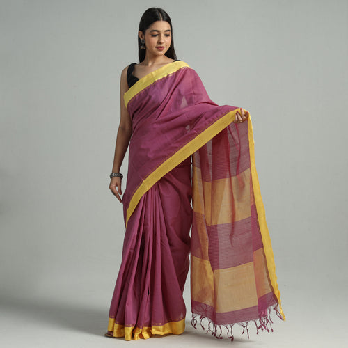 Purple - Kuppadam Dobby Handloom Cotton Saree 04