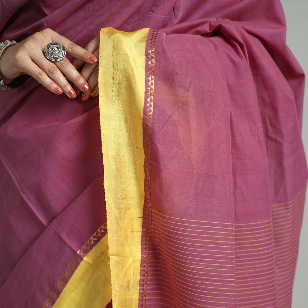 Purple - Kuppadam Dobby Handloom Cotton Saree 04