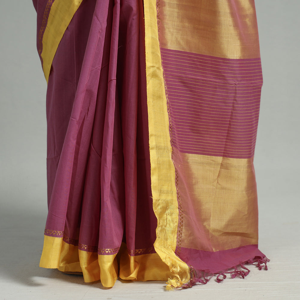 Purple - Kuppadam Dobby Handloom Cotton Saree 04