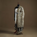 Brown - Sanganeri Hand Block Print Chanderi Silk Dupatta 75