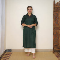 Green - Cotton Straight Dharwad Kurta 06