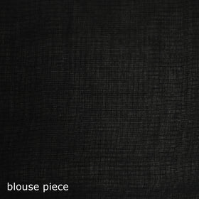 Black - Nazaakat Kota Doria Cotton Plain Saree with Blouse & Jewellery Set 10