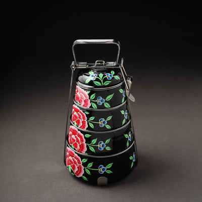 Kashmir Handpainted Stainless Steel 4 Tier Tiffin Box 10