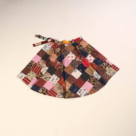 Multicolor Wrap Around Patchwork Cotton Skirt