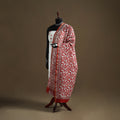 Red - Sanganeri Hand Block Print Chanderi Silk Dupatta 77