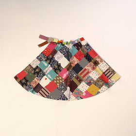 Multicolor Wrap Around Patchwork Cotton Skirt