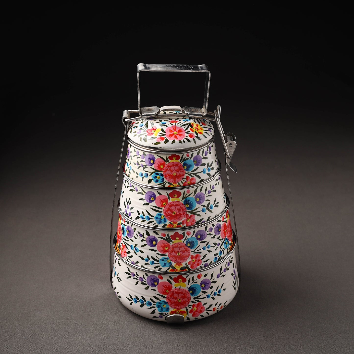 Kashmir Handpainted Stainless Steel 4 Tier Tiffin Box 11