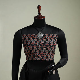 Black - Nazaakat Kota Doria Cotton Plain Saree with Blouse & Jewellery Set 11