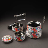 Kashmir Handpainted Stainless Steel 4 Tier Tiffin Box 11