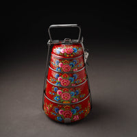 Kashmir Handpainted Stainless Steel 4 Tier Tiffin Box 09