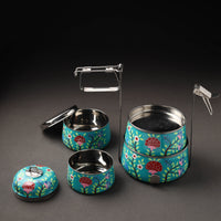 Kashmir Handpainted Stainless Steel 4 Tier Tiffin Box 08