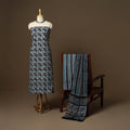 Blue - 3pc cotton unstitched kutch batik dress material 15