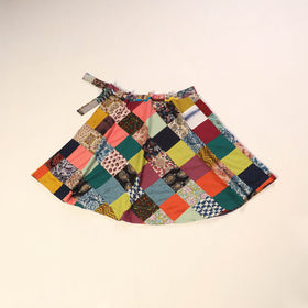 Multicolor Wrap Around Patchwork Cotton Skirt