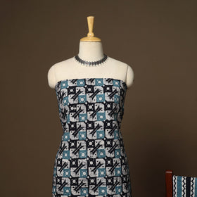 Blue - 3pc cotton unstitched kutch batik dress material 15