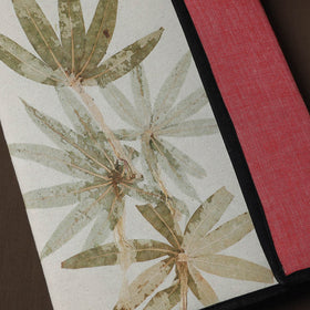 White Natural Leaf Art Work Fabric File Folder