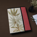 White Natural Leaf Art Work Fabric File Folder