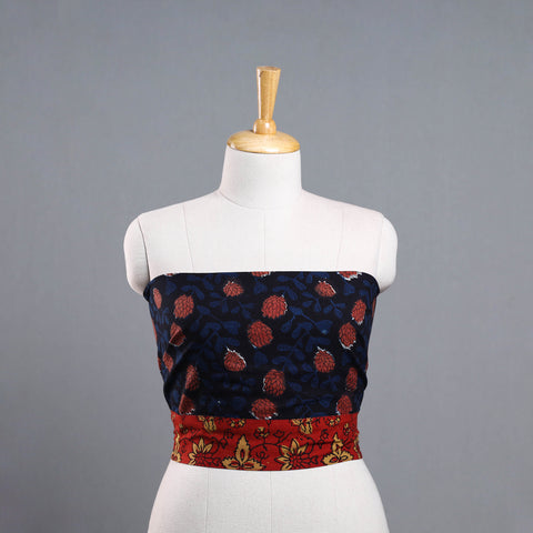 Black - Block Print Cotton Bagru Blouse Piece 02