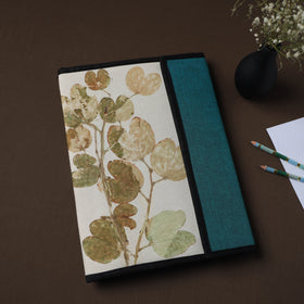 White Natural Leaf Art Work Fabric File Folder