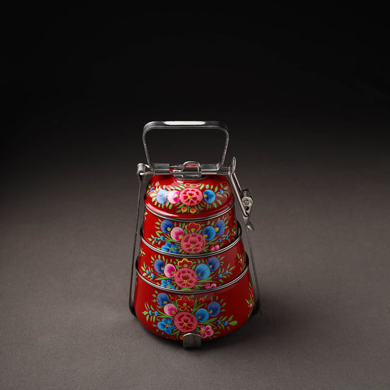 Kashmir Handpainted Stainless Steel 3 Tier Tiffin Box 06