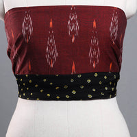 Maroon - Cotton Pochampally Ikat Blouse Piece 07