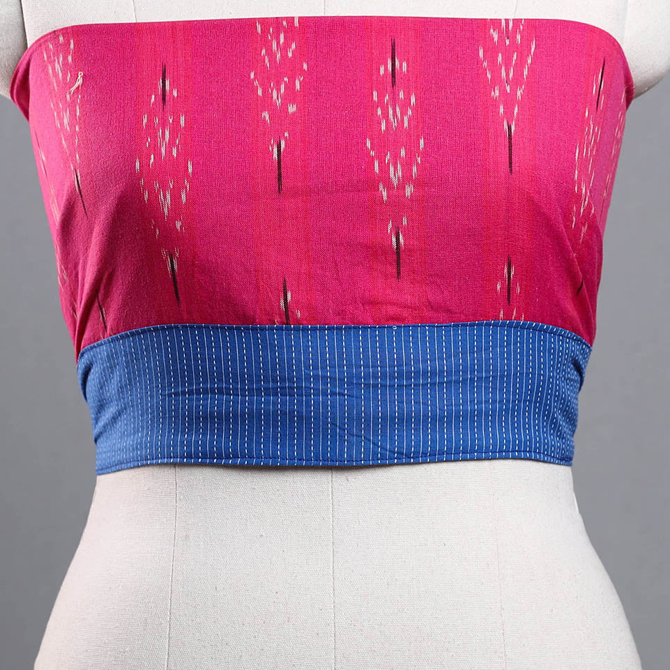 Pink - Cotton Pochampally Ikat Blouse Piece 09