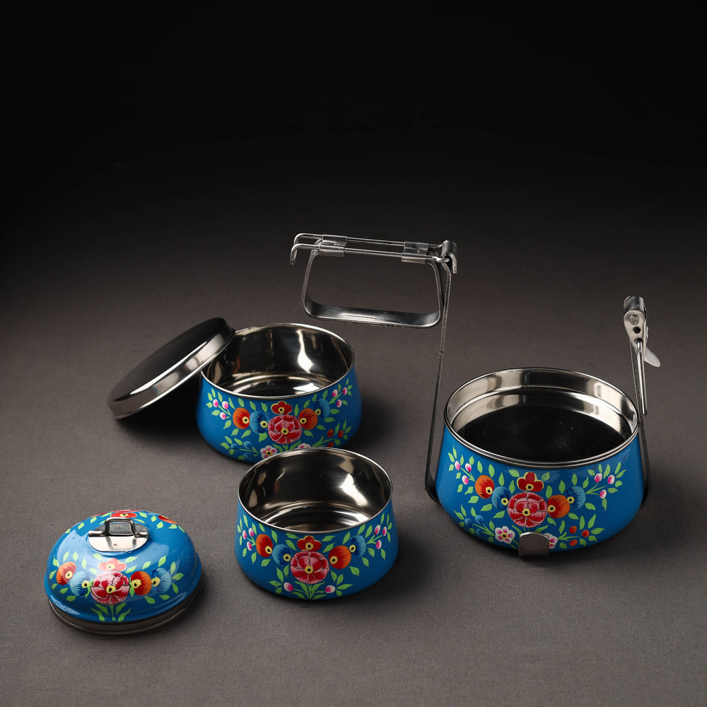 Kashmir Handpainted Stainless Steel 3 Tier Tiffin Box 05