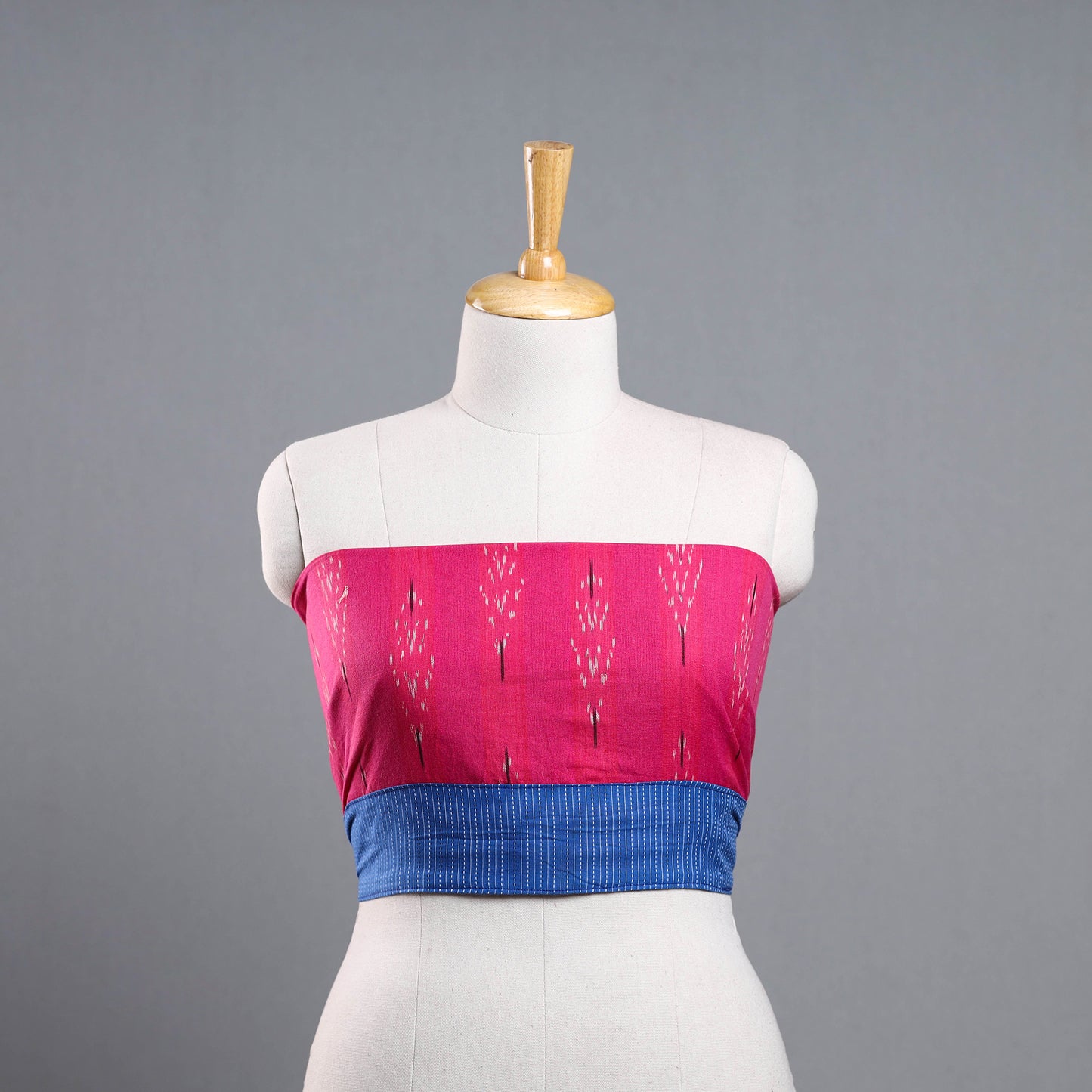 Pink - Cotton Pochampally Ikat Blouse Piece 09