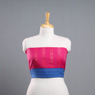 Pink - Cotton Pochampally Ikat Blouse Piece 09