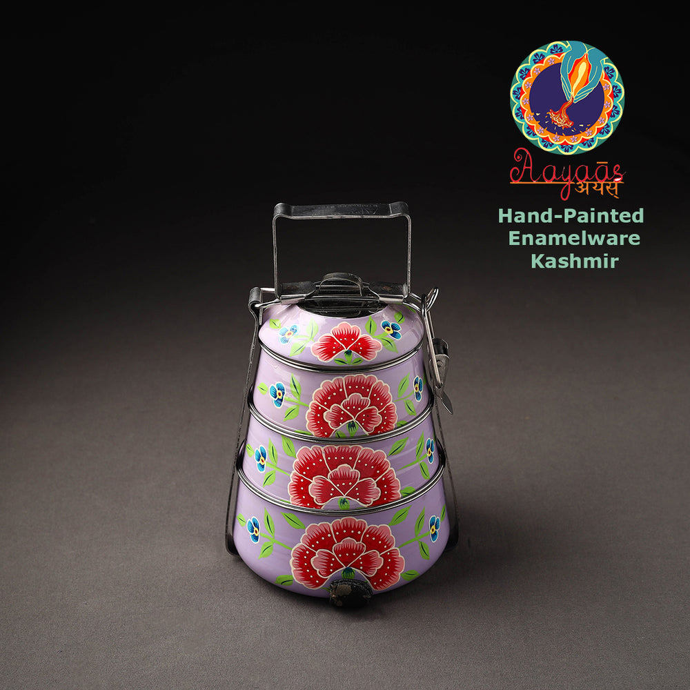 Kashmir Handpainted Stainless Steel 3 Tier Tiffin Box 04