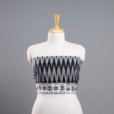 Grey - Cotton Pochampally Ikat Blouse Piece 10