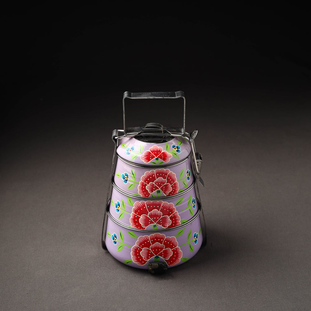 Kashmir Handpainted Stainless Steel 3 Tier Tiffin Box 04