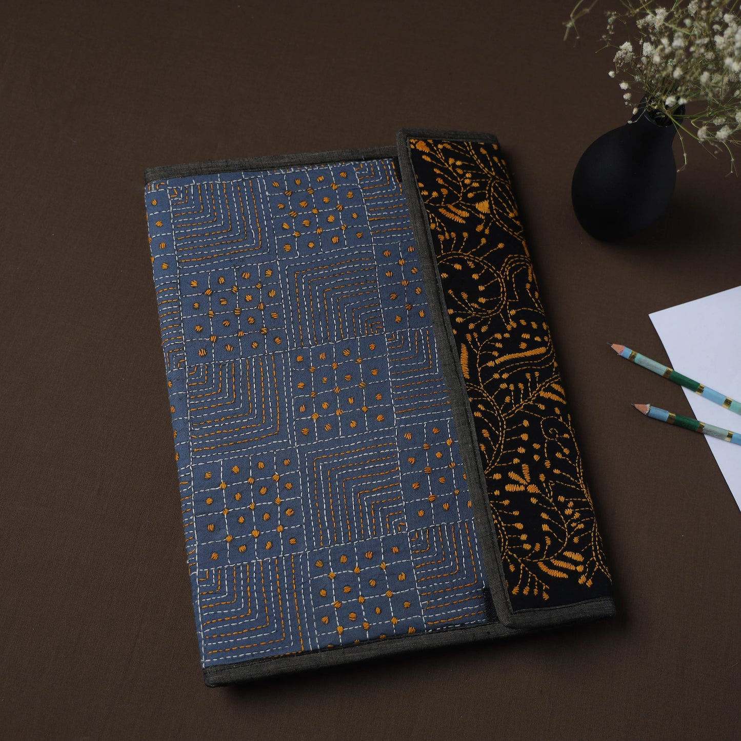  Handcrafted Bengal Kantha Work File Folder