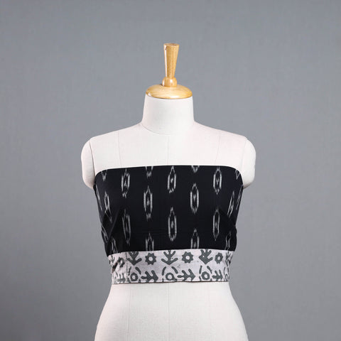 Black - Cotton Pochampally Ikat Blouse Piece 12