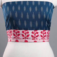 Blue - Cotton Pochampally Ikat Blouse Piece 13