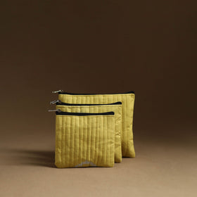 Yellow - handmade multipurpose utility pouches (set of 3)