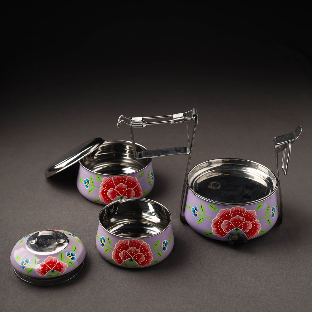 Kashmir Handpainted Stainless Steel 3 Tier Tiffin Box 04