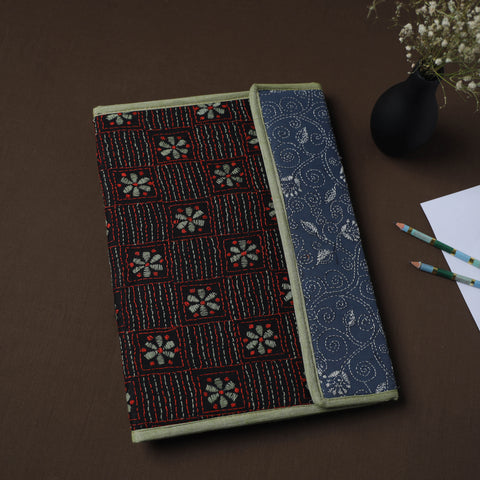 Black Handcrafted Bengal Kantha Work File Folder