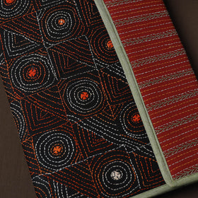 Black Handcrafted Bengal Kantha Work File Folder