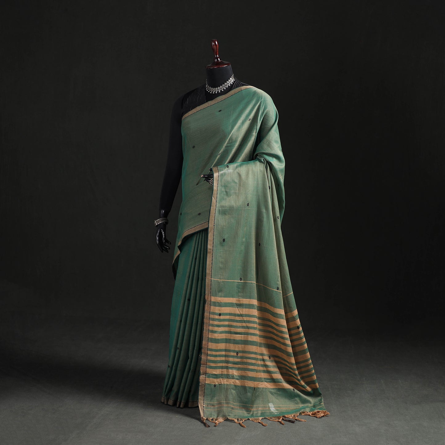 Dharwad Woven Thread Buti Mercerised Cotton Saree with Border 70