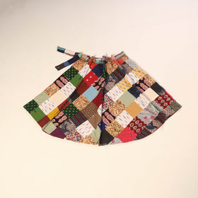 Multicolor Wrap Around Patchwork Cotton Skirt