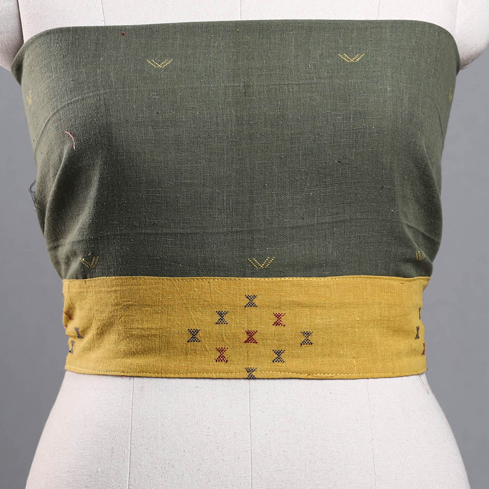 Green - Organic Kala Cotton Handloom Blouse Piece 22