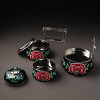 Kashmir Handpainted Stainless Steel 3 Tier Tiffin Box 01