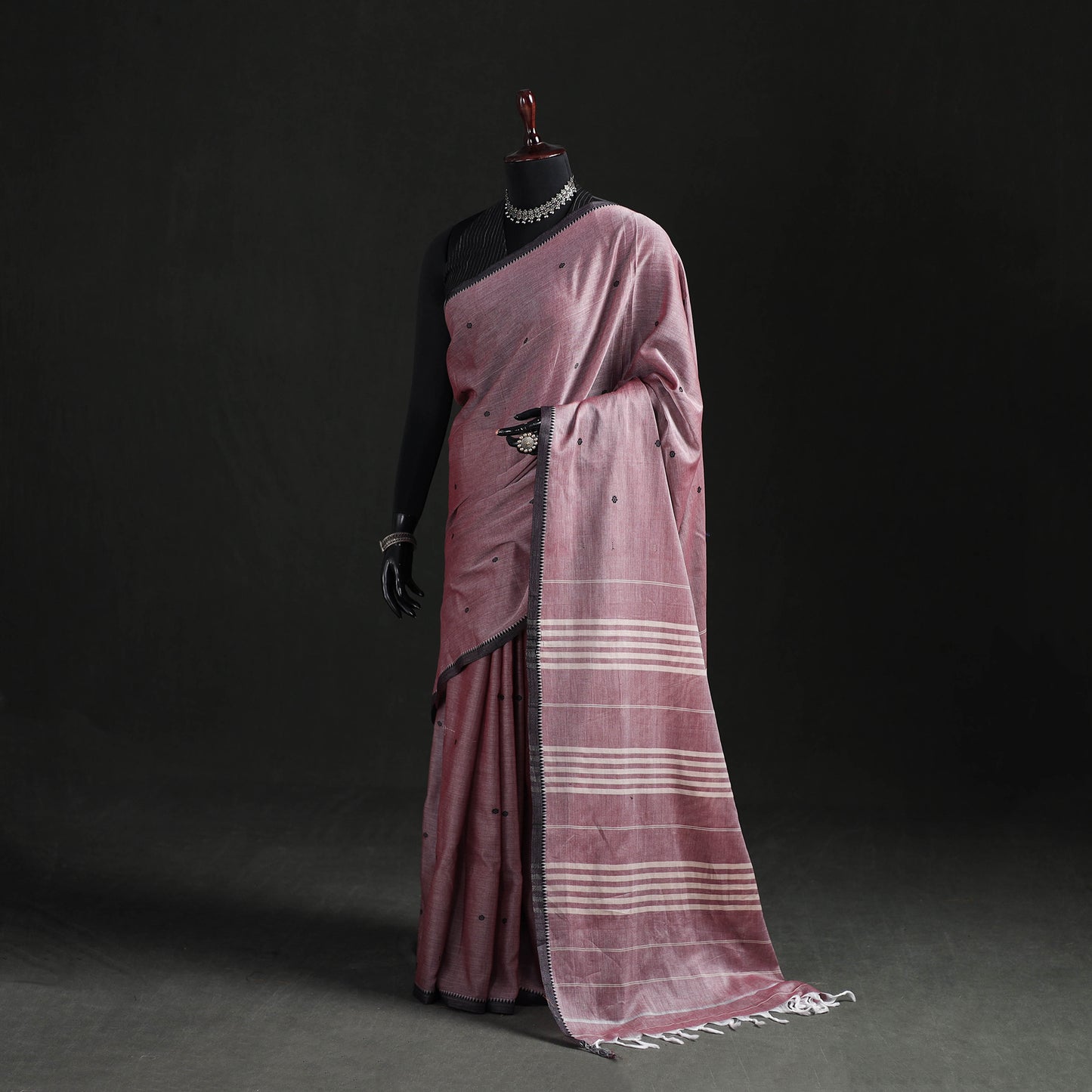Dharwad Woven Thread Buti Mercerised Cotton Saree with Border 71