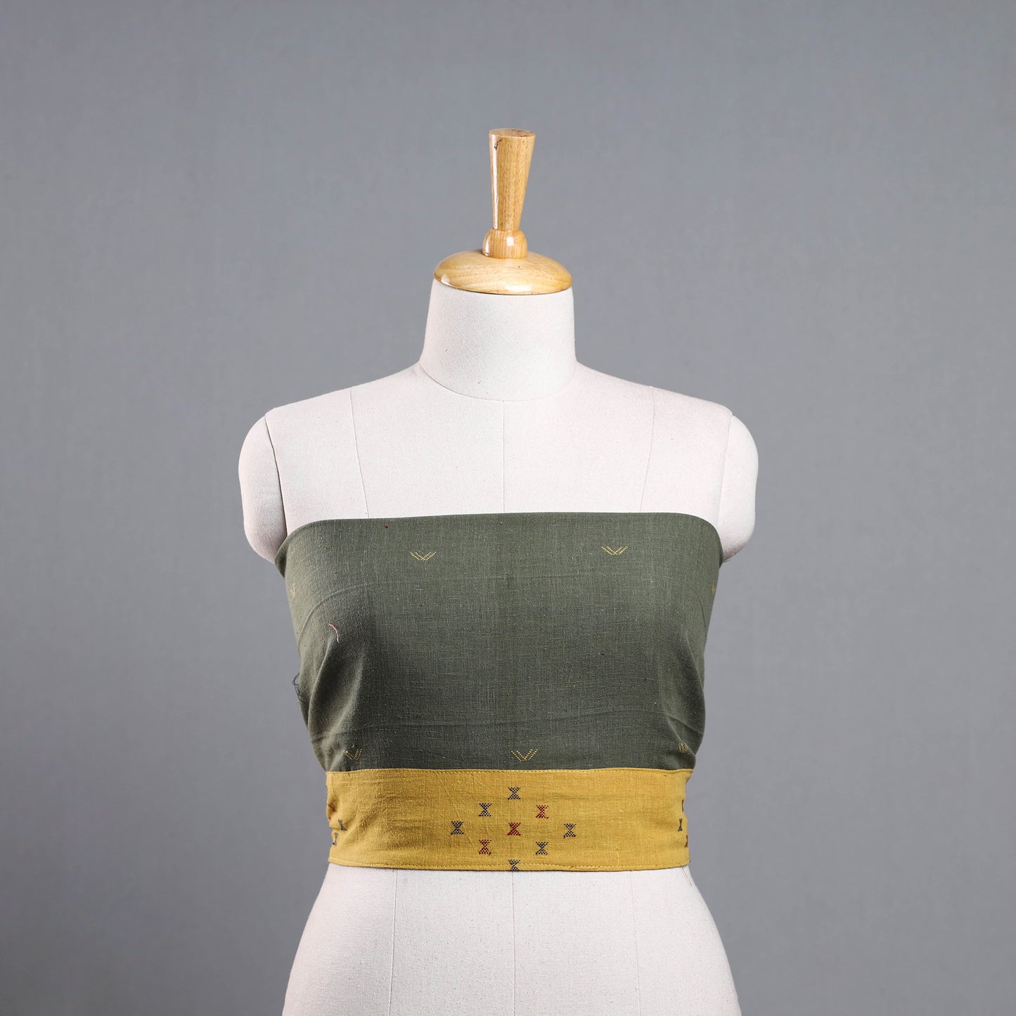 Green - Organic Kala Cotton Handloom Blouse Piece 22