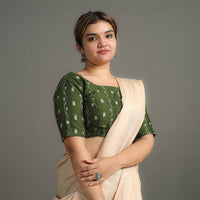 Green - Sambalpuri Cotton Stitched Ikat Blouse 03