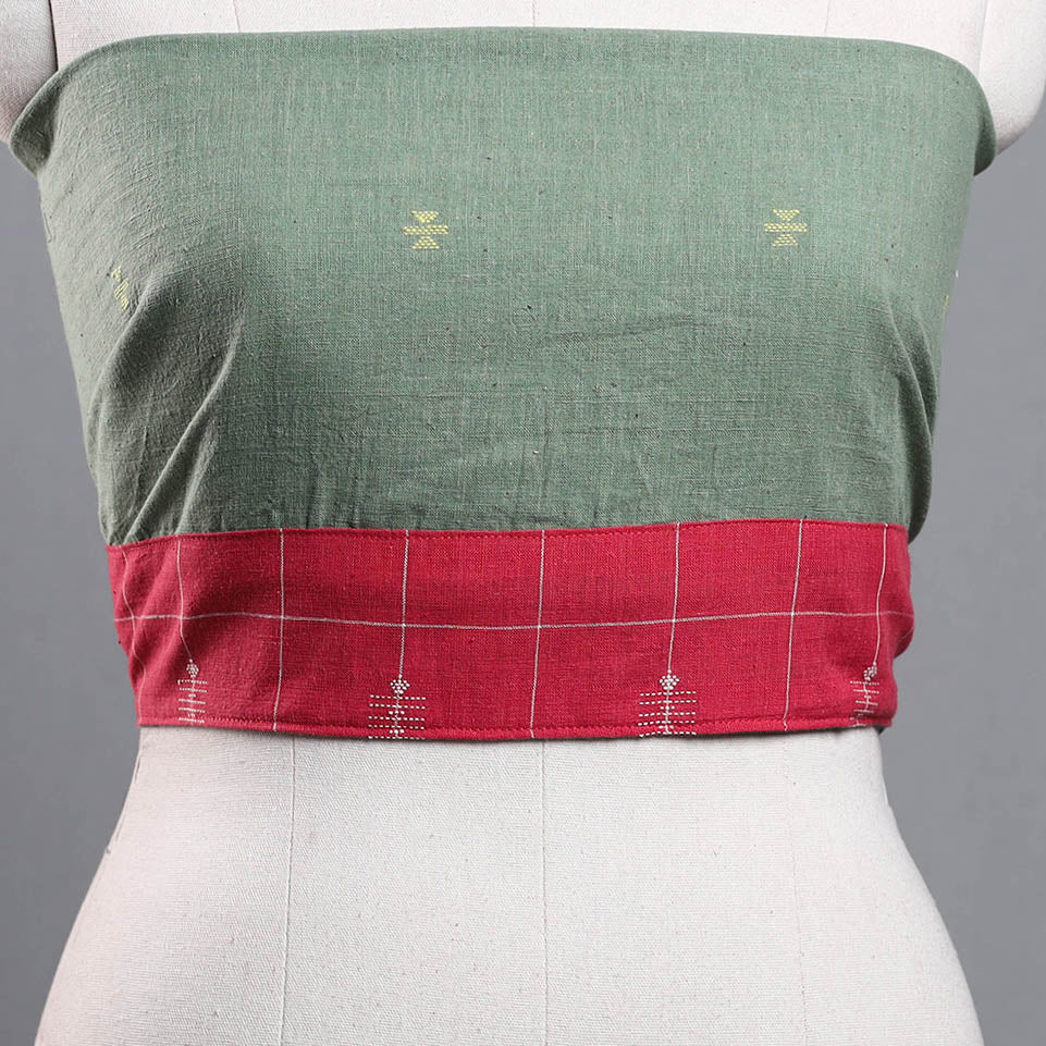 Green - Organic Kala Cotton Handloom Blouse Piece 27