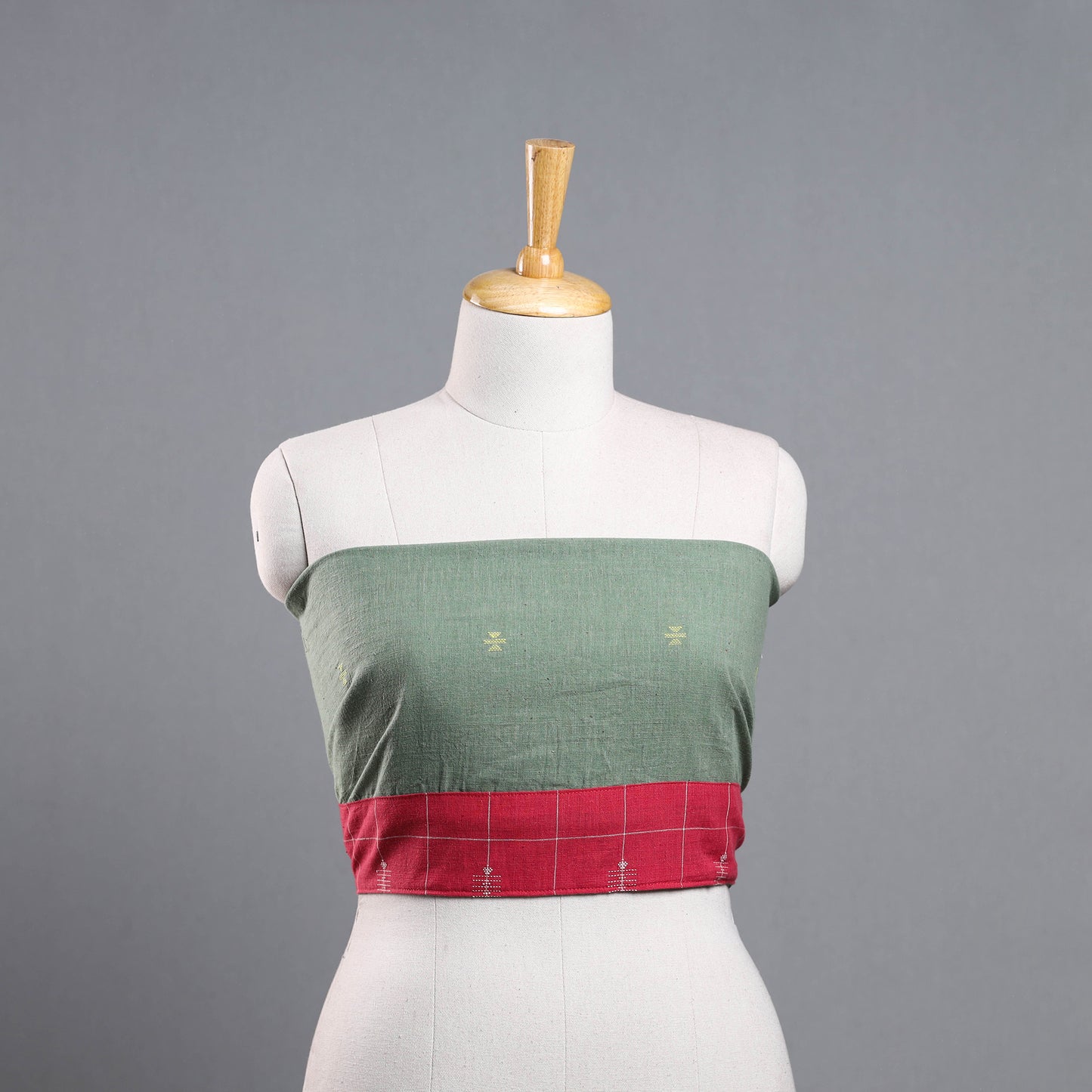 Green - Organic Kala Cotton Handloom Blouse Piece 27